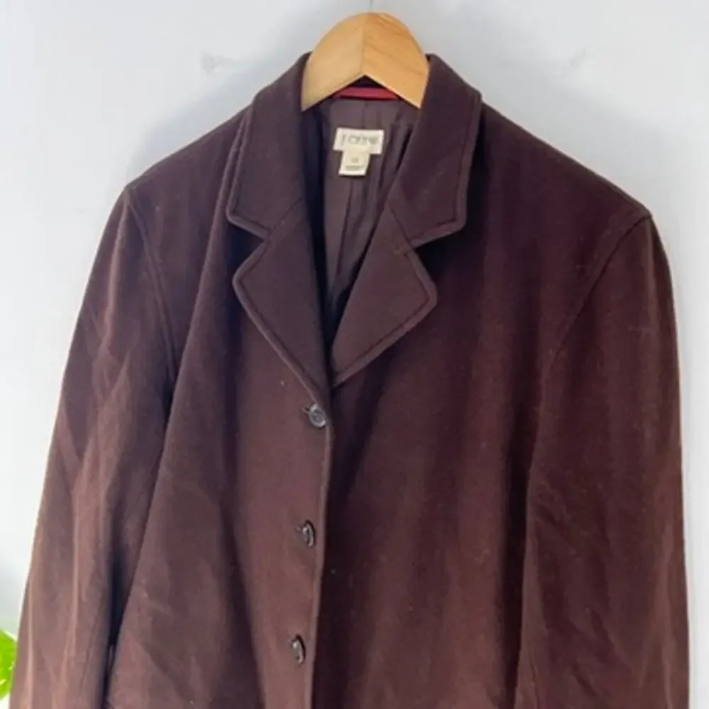 J. Crew Vintage Brown Wool Pea Coat Size 12